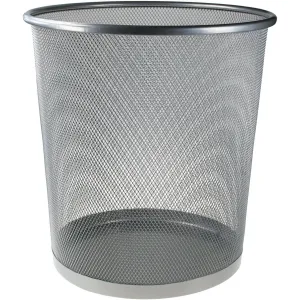 Titanová kovová popelnice 16l - výška 28 cm, lomítko; 26,5 cm stříbrná (M-101S)