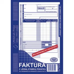 Ofsetový tisk Michalczyk i Prokop DPH faktura vertikální A5 (s jednou sazbou daně) A5 80k. (130-3E)