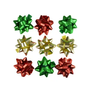 Arpex vánoční dekorace mašle z lepidla soma 9 ks (BN4169)