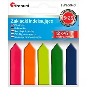 PP indexovací záložka 12x45mm 5 fluo barev STRIKES