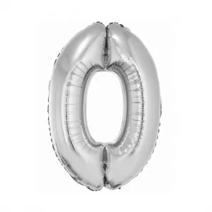 Stříbrný balón Godan Smart number 0 76cm (CH-SSR0)
