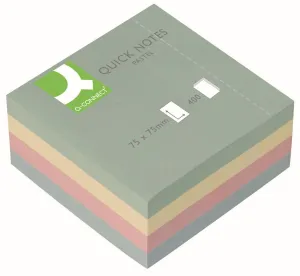 Q-Connect samolepicí bločky pastelové mix 400k 76mm x 76mm (KF01347)