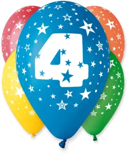 Godan Gumový balónek s potiskem 5 ks mix 300mm 12cal (GS110/4)