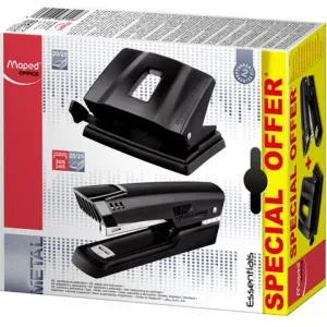 Maped Essentials Sada děrovač+sešívačka 25 listů černá (898014)