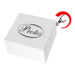 Kostka z lepicího papíru Protos - bílá 83 mm x 83 mm x 40 mm