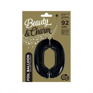 Fóliový balónek Godan číslo 0 BLACK 45cal (FG-C85CZ0)