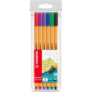 Inkoustové pero Stabilo, mix 0,4 mm, 6 barev (88/6)