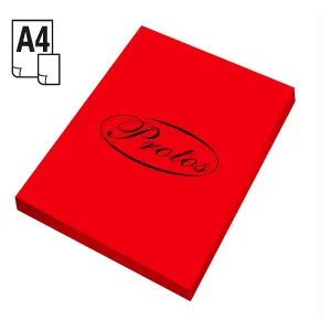 Barevný papír Protos A4 - červený 160g