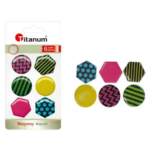 Titanový magnet kulatý, šestihranný - mix 26mm (4357-1)