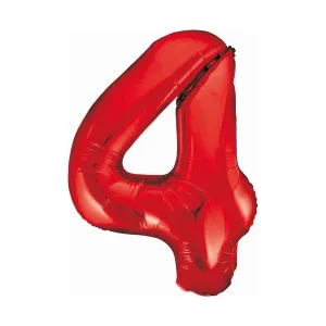 Fóliový balón Godan číslo 4 červený 85cm 40cal (BCHCW4)