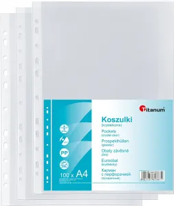 Titanová křišťálová pouzdra na dokumenty A4, 50 ks, typ U 50um