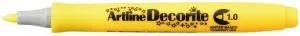 Permanentní popisovač Artline decorite, žlutý, 1,0 mm, štětečkový hrot (AR-033 7 2)