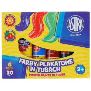 Astra plakátové barvy v tubách barva: mix 30 ml 6 barev. (83119900)