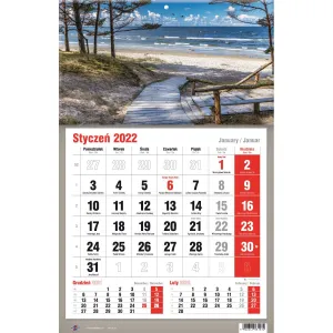 Třístranný nástěnný kalendář Avanti (5901769620582)