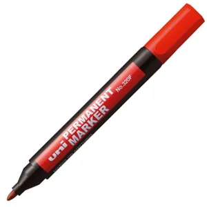 Permanentní popisovač Uni, červený, 1,0-4,5 mm, dlátovým hrotem (NO-380B)