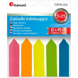 Papírová indexovací záložka 12x44mm 5 barev fluo STRIKES