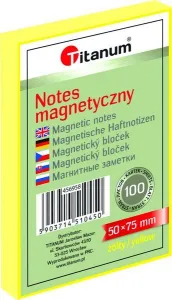 ELEKTROSTATICKÝ POZNÁMKOVÝ BLOK 50 X 75 MM 100 LISTŮ ŽLUTÝ