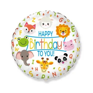Godan Happy Birthday fóliový balónek, zvířata 18cal (B401609)