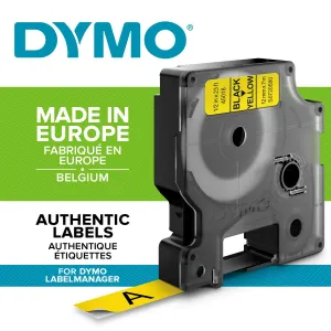 Páska Dymo D1 12 mm x 7 m žlutá/černá s potiskem