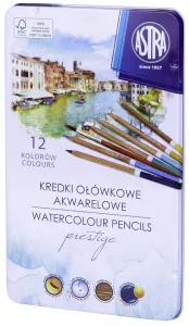 Akvarelové tužky na cedrové dřevo Astra 12 barev.