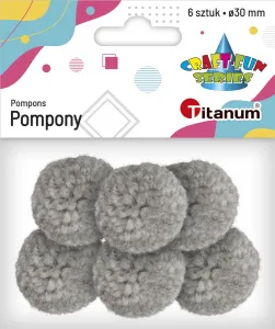 Titanum Craft-Fun Series pastelově šedá světlá 6 bambulí (DIY19308)