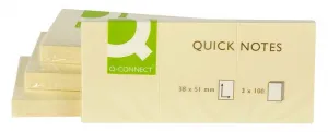 Q-Connect samolepicí bločky žluté 100k 38mm x 51mm (KF10500)