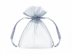 Organzové tašky Partydeco, stříbrné, 10 cm (WRG5-018-10)