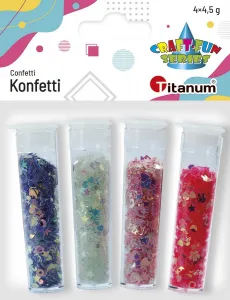 Titanum Craft-Fun Series 4 barevné konfety v lahvičkách s dávkovačem (11WC009)