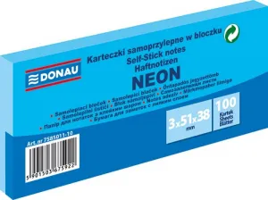Donau Neonově modrý samolepicí blok 300k 51 mm x 38 mm (7585011-10)