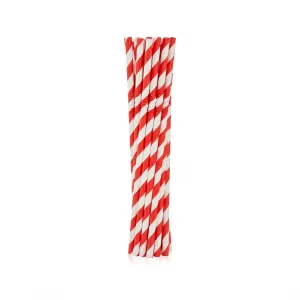 Papírová brčka Godan, lámavá, červené pruhy 6x200mm/12ks. 12 ks (RP-LC12)