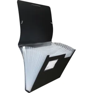 Složka na dokumenty A4 z PP Titanum s pružnou páskou, 13 přihrádek, černá (TPO12BC)