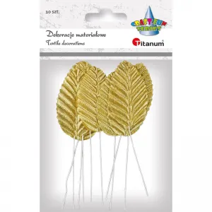 Látkový ornament řady Titanum Craft-Fun Zlatý list na drátku (SY-008)