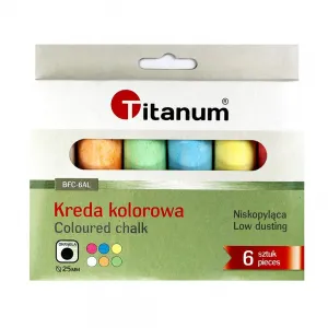 Titanová barevná křída 6 ks, kulatý Ø 25 mm
