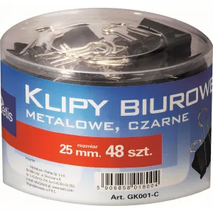 Tetisový klip černý 25 mm (GK001-C)