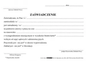 Ofsetový tisk Stolgraf Zaświadczenie o zarobkach A6 100k. (K34)