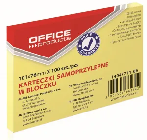Kancelářské produkty samolepicí poznámky jasně žluté 100k 101mm x 76mm (14047711-06)