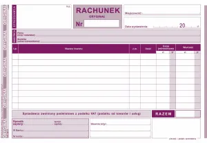 Ofsetový tisk Michalczyk i Prokop Rachunek pro osvobozené subjekty s DPH A5 80k. (231-3)