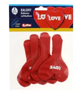Godan PREMIUM HEART balónky červené 5 ks (CRS/P149)