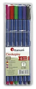 Špičková kvalita Fineliner, mix 0,4 mm 6 barev (777)