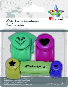 Sada 5 dekorativních děrovaček řady Titanum Craft-Fun s motivem/rohem/okraj (T-01)