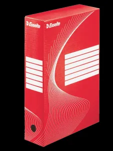 Archivní krabice Esselte A4 - červená 245 mm x 80 mm x 345 mm