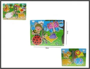 Hipo Hmyzí puzzle / Domácí zvířata / Divoká zvířata na šněrování (HPA122)
