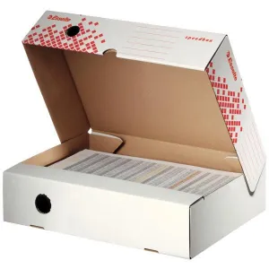 Esselte Speedbox - archivační krabice A4 - bílá/červená 350 mm x 250 mm x 80 mm (623910)