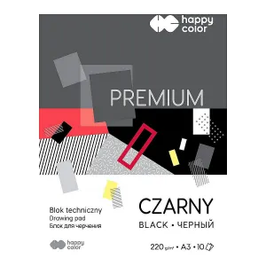 Happy Color Premium technický blok A3 černý 220g 10k 297mm x 420mm (HA 3722 3040-9)