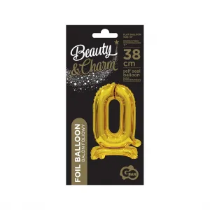 Fóliový balónek Godan číslo 0 stojící 38 cm, zlatý (BC-AZT0)