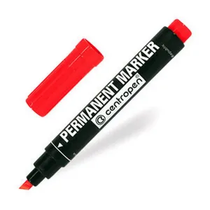 Permanentní popisovač Centropen, červený 2,0-5,0 mm zkrácený hrot (8576)