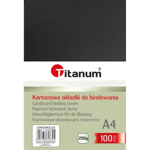 Titanum lesklý vázací karton - chromolux A4 - černý 250g