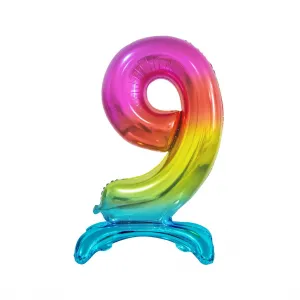 Godan Beauty&Charm gumový balónek stojící číslo rainbow 30cal (BC-AST9)