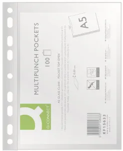 Křišťálové pouzdro na dokumenty Q-Connect A5 barva: čirá typ U 50 mic. (KF15633)