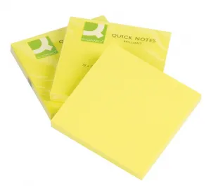 Samolepicí bločky Q-Connect žluté 80k 76mm x 76mm (KF10514)
